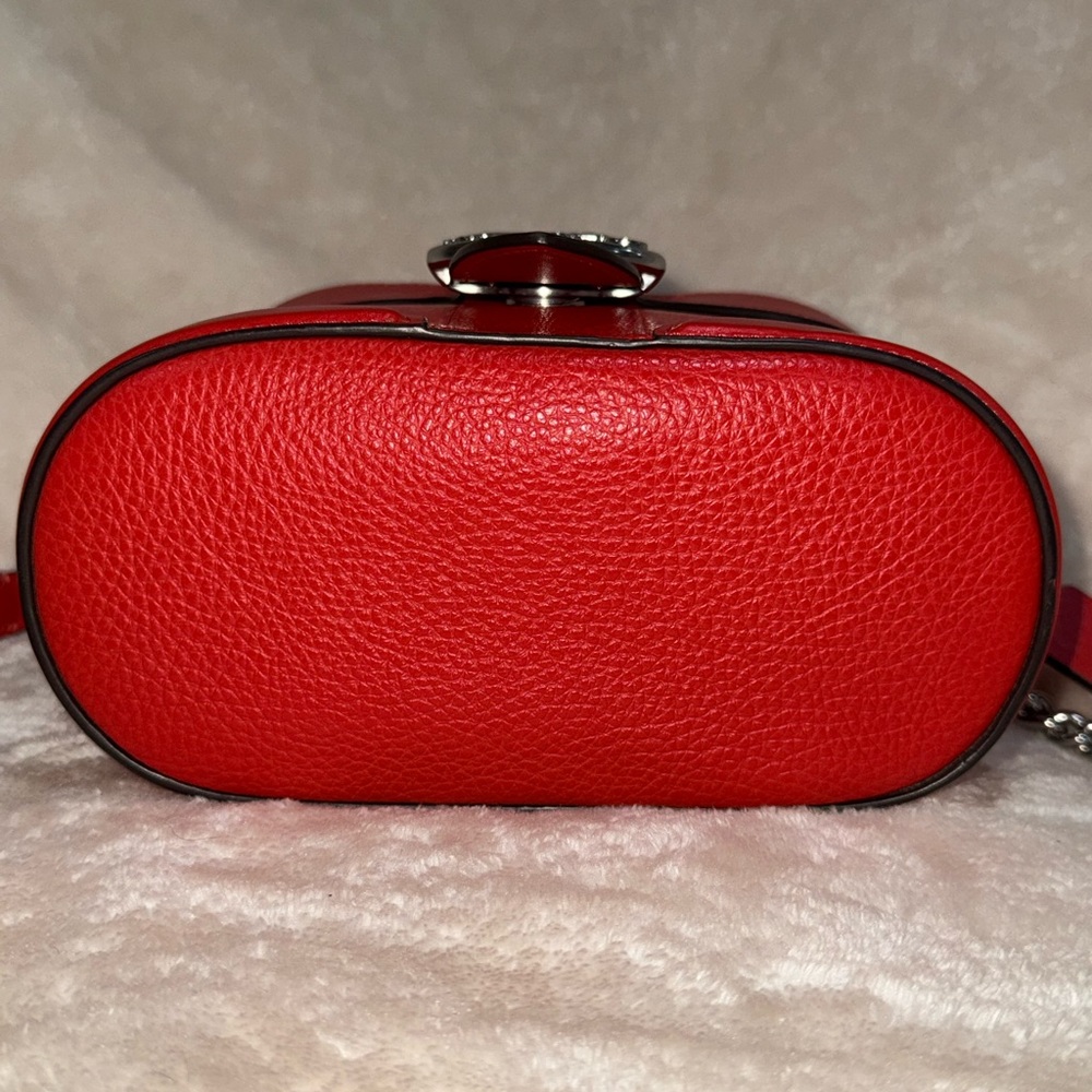 Valentines Coach Georgie Gem Cherry 🍒 Red Bright Poppy Crossbody Bag Purse 5503 - Picture 8 of 16